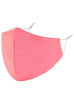 Non-Medical Solid Washable & Reusable Fashion Face Mask with Seam & Adjustable Earloop - Dark Coral