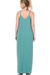 Dusty Teal Camille V-Neck Maxi Dress