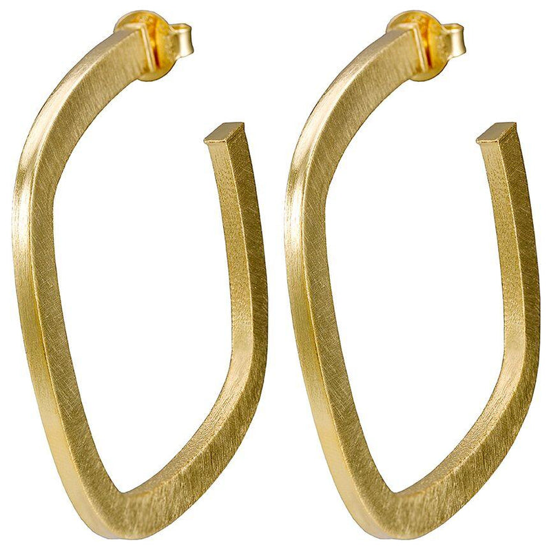Gold Sheila Fajl Square Elisa Hoop Earrings