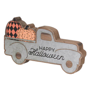 Happy Halloween Galvanized Truck Shelf Sitter