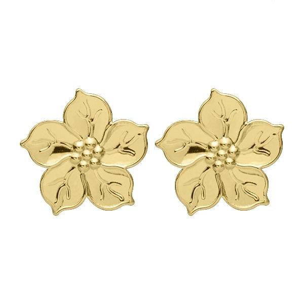 Gold Sheila Fajl Flor Flower Stud Earrings
