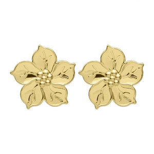 Gold Sheila Fajl Flor Flower Stud Earrings
