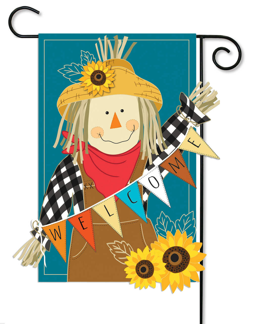 Fall Scarecrow Welcome Garden Applique Flag