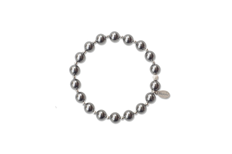 Count Your Blessings Bracelet - Graphite Pearl