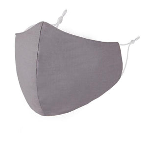 Non-Medical Solid Washable & Reusable Fashion Face Mask with Seam & Adjustable Earloop - Grey