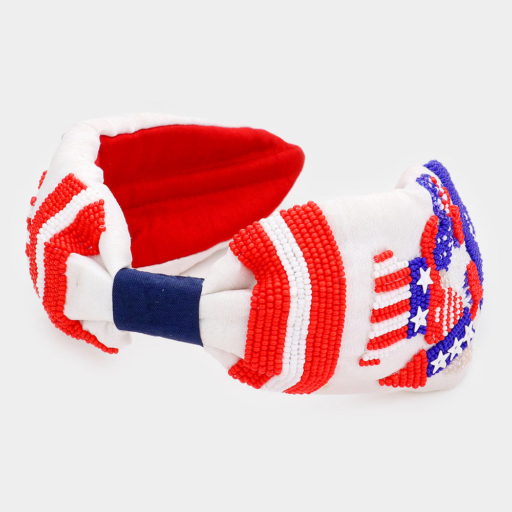 Beaded Patriotic Headband
