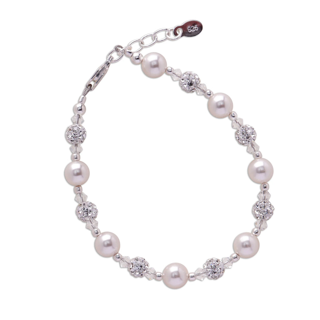 Hannah Sterling Silver White Pearl & Pave Bracelet