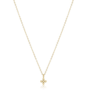Enewton Small Beaded Signature Cross 16" Gold Necklace
