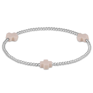 Enewton Off-White Signature Cross 2mm Sterling Silver Bead Bracelet