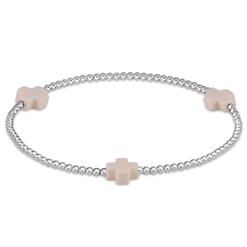 Enewton Off-White Signature Cross 2mm Sterling Silver Bead Bracelet