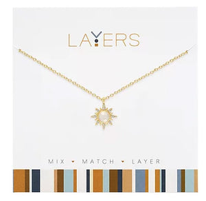 Starburst Layers Necklace in Gold