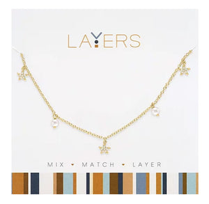 Mini Starfish Layers Necklace in Gold