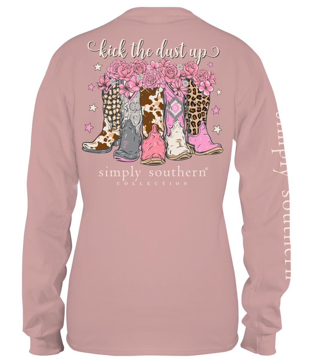 Kick The Dust Up Long Sleeve Simply Southern Tee