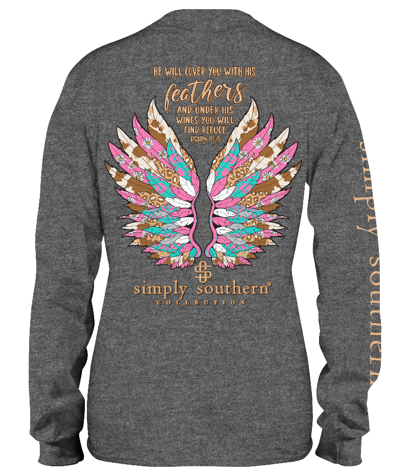 Feathers Long Sleeve Simply Southern Tee