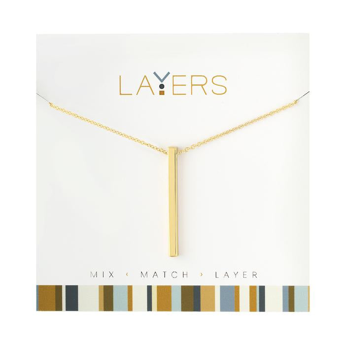 Single Bar Layers Necklace in Gold