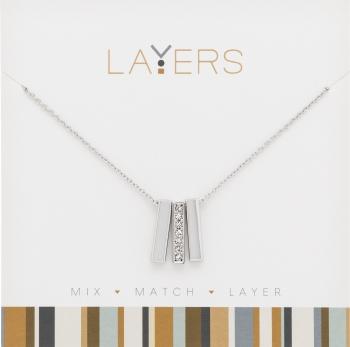 Triple Bar Layers Necklace in Silver