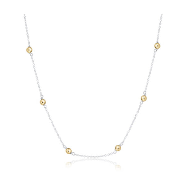 Enewton 4mm Classic Gold Beads 15" Sterling Silver Simplicity Chain