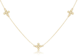 Enewton Classic Beaded Signature Cross 15" Gold Simplicity Chain