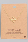 Must Have Petite Sideways Initial Necklace - Gold