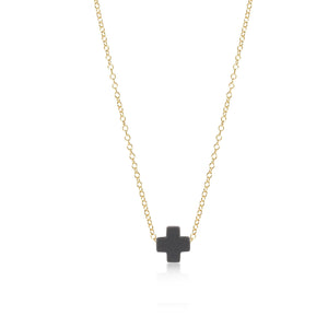Enewton Charcoal Signature Cross 16" Gold Necklace