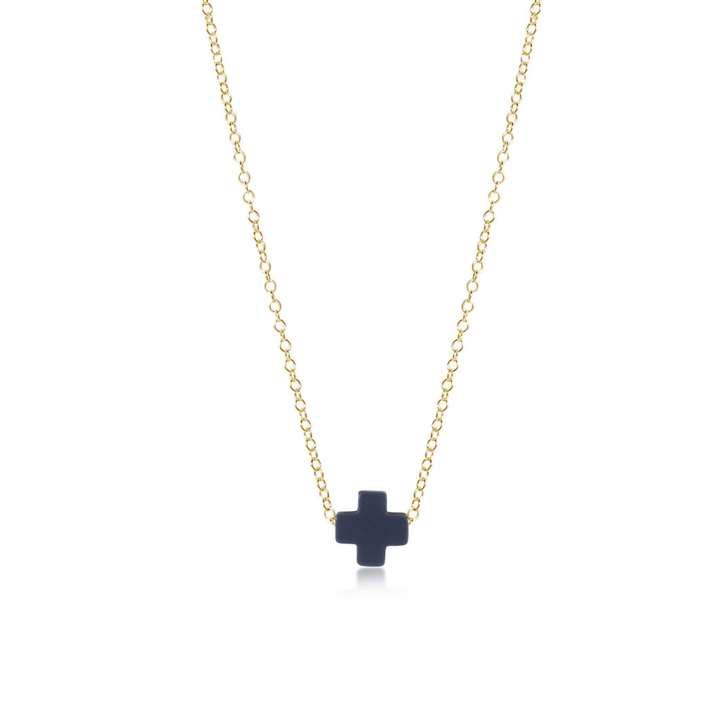 Enewton Navy Signature Cross 16" Gold Necklace