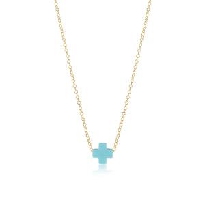 Enewton Turquoise Signature Cross 16" Gold Necklace