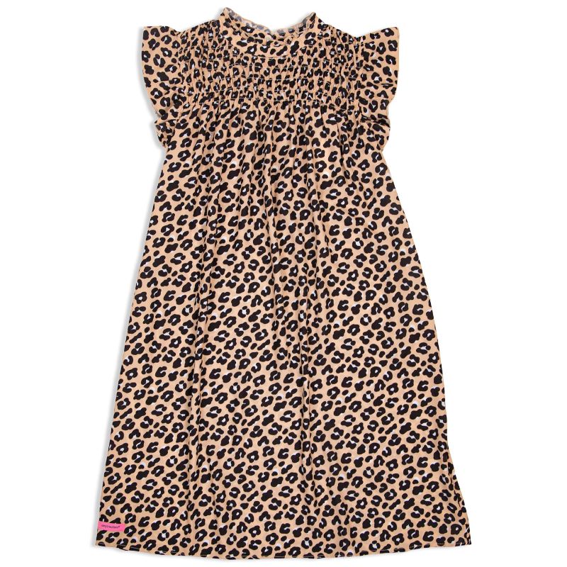 Youth Leopard Smocked Dress