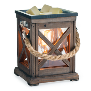 Walnut & Rope Edison Bulb Candle Warmer