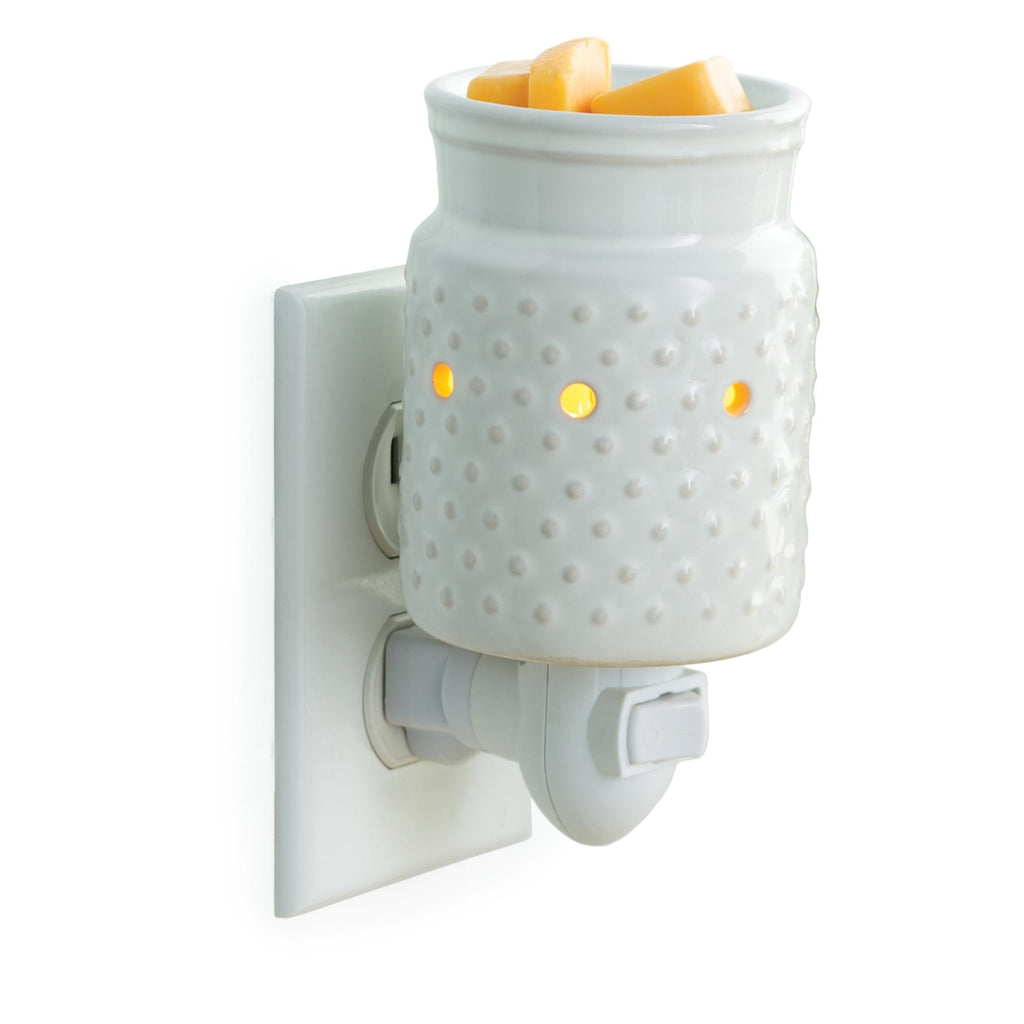 White Hobnail Pluggable Candle Warmer