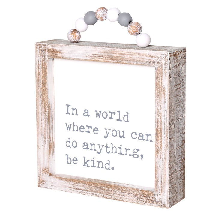 Be Kind Framed Sign with Beads