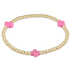 Enewton Bright Pink Signature Cross 3mm Gold Bead Bracelet