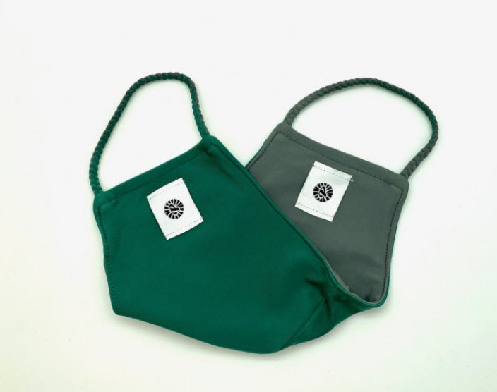 Double Layer Pomchie Reversible Mask - Bottle Green/Grey