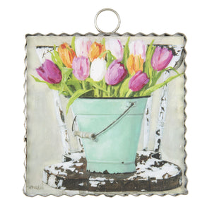 Roundtop Collection Mini Bucket of Tulips Print