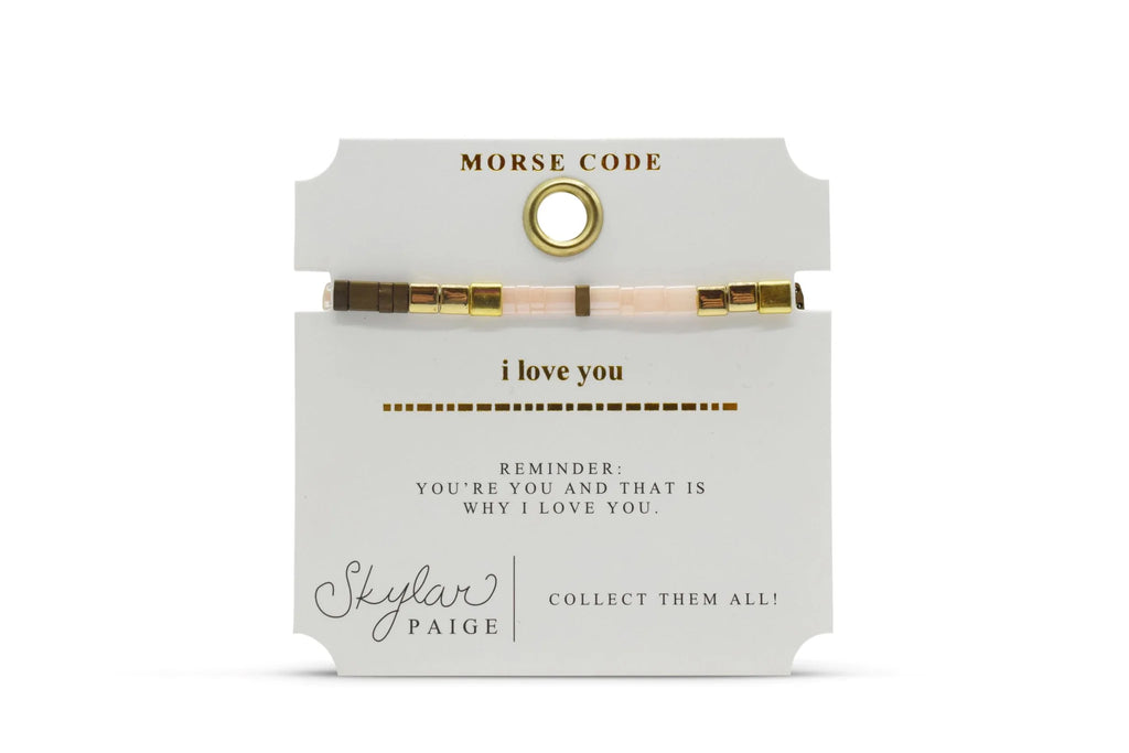 I Love You Skylar Paige Morse Code Tila Bracelet