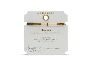 I Love You Skylar Paige Morse Code Tila Bracelet