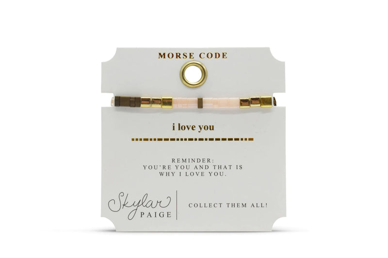 I Love You Skylar Paige Morse Code Tila Bracelet