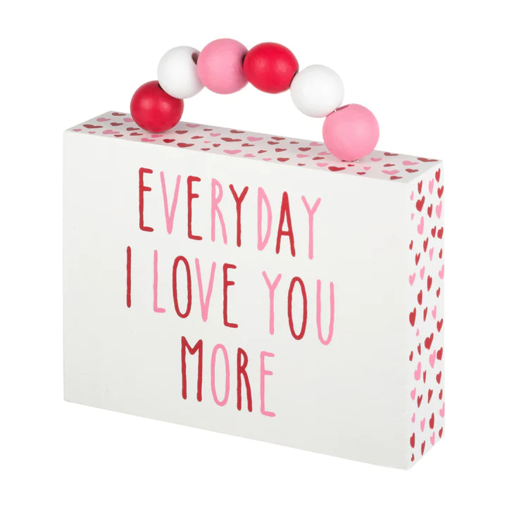 I Love You More Box Sign With Beads