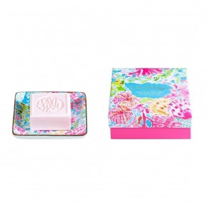 Lilly Pulitzer Coral Cay Soap & Tray Set