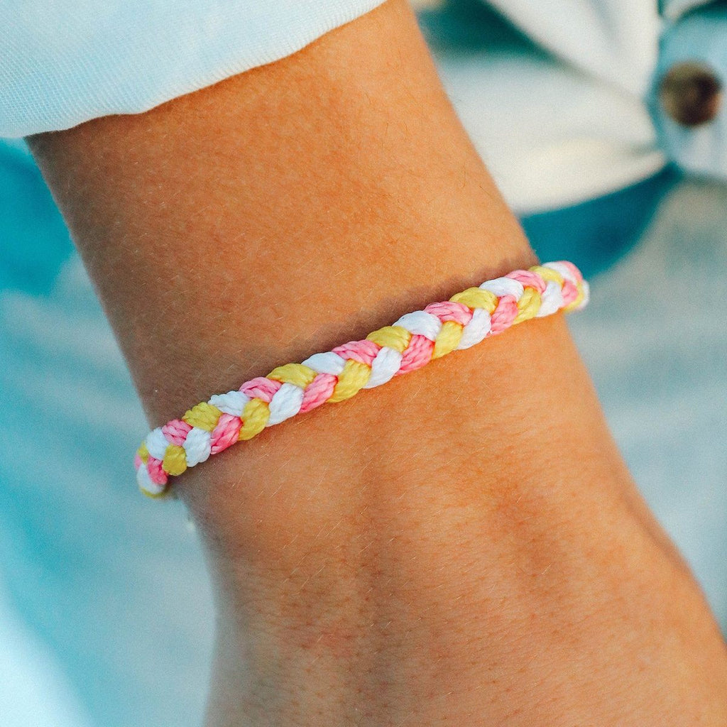 Pura Vida Braided Bracelet - Strawberry Lemonade