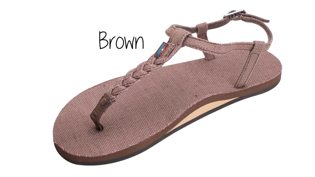 Hemp T-Street Ladies' Rainbow Sandals - Brown