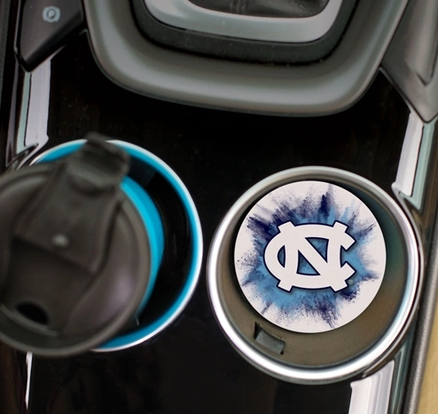 University of Carolina Color Splash Logo Car Coaster