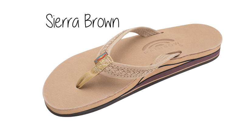 Willow Double Braided Inset Ladies' Rainbow Sandals - Sierra Brown