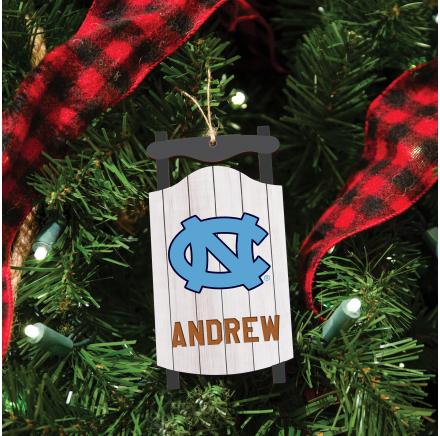 North Carolina Tar Heels Sled Ornament