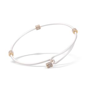 Heartfelt Emotions - Crystal Adjustable 2-tone Bangle - Silver with Gold