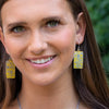 Yellow Ornate Rectangle Anju Earrings