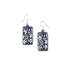 Blue Small Floral Rectangle Anju Earrings