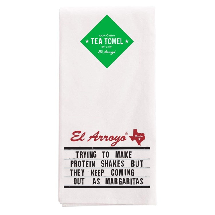 Protein Shakes El Arroyo Tea Towel