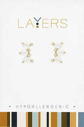 Petal Climber Layers Earrings in Gold