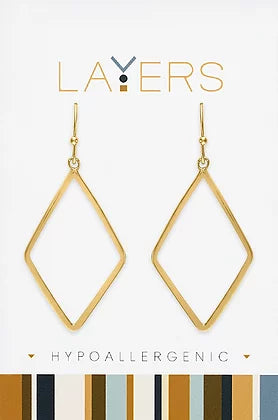 Geometric Dangle Layers Earrings in Gold