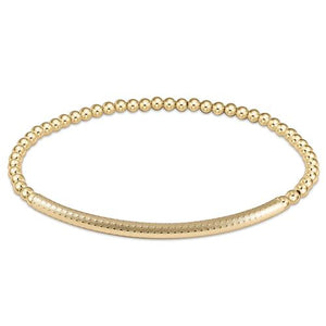 Enewton Bliss Bar Textured 3mm Gold Bead Bracelet